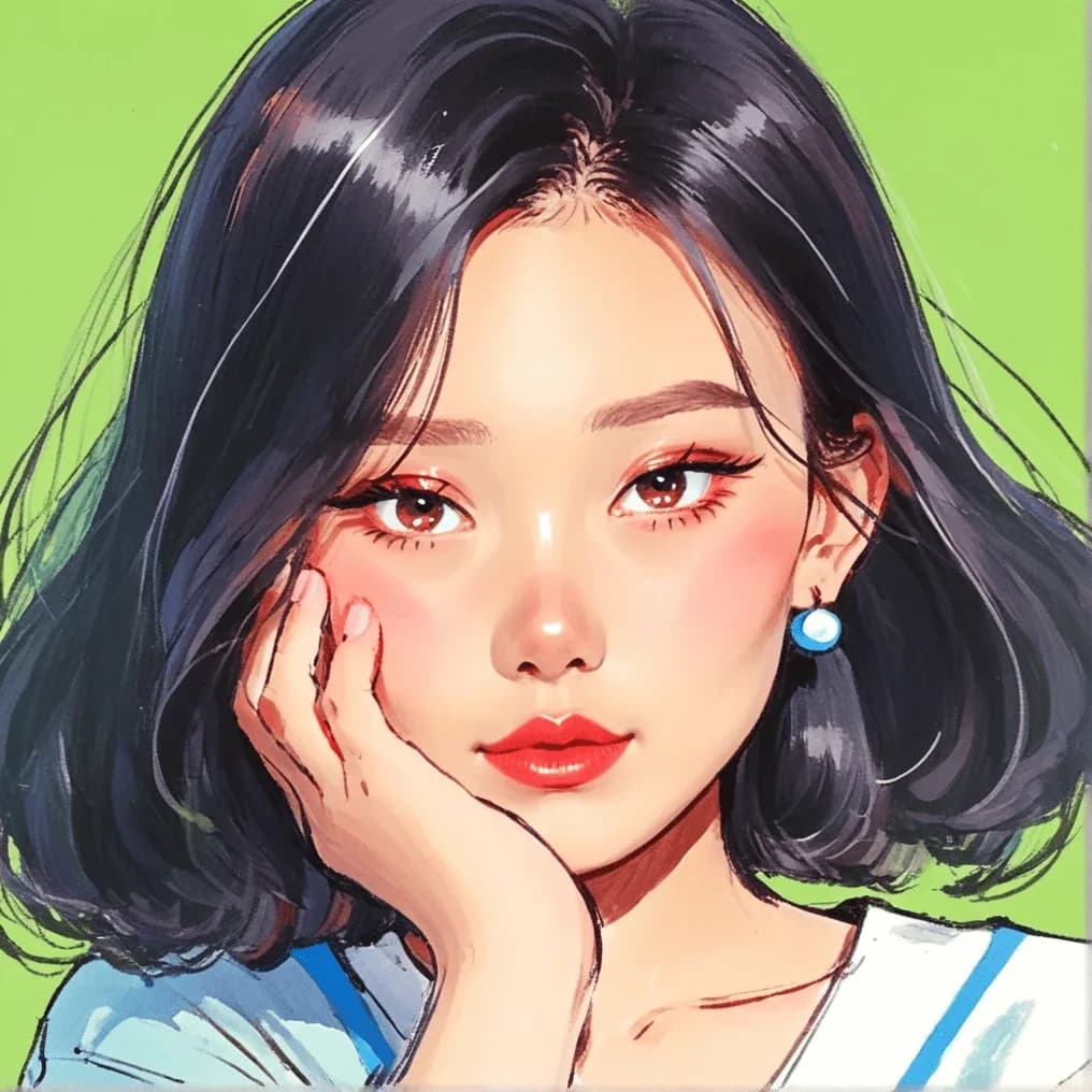 Soft Anime Illustration AI character filter example - transform photos into anime & kawaii style avatar