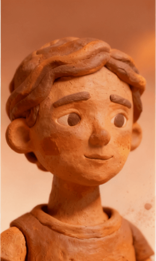 Example portrait transformed into a clay figurine